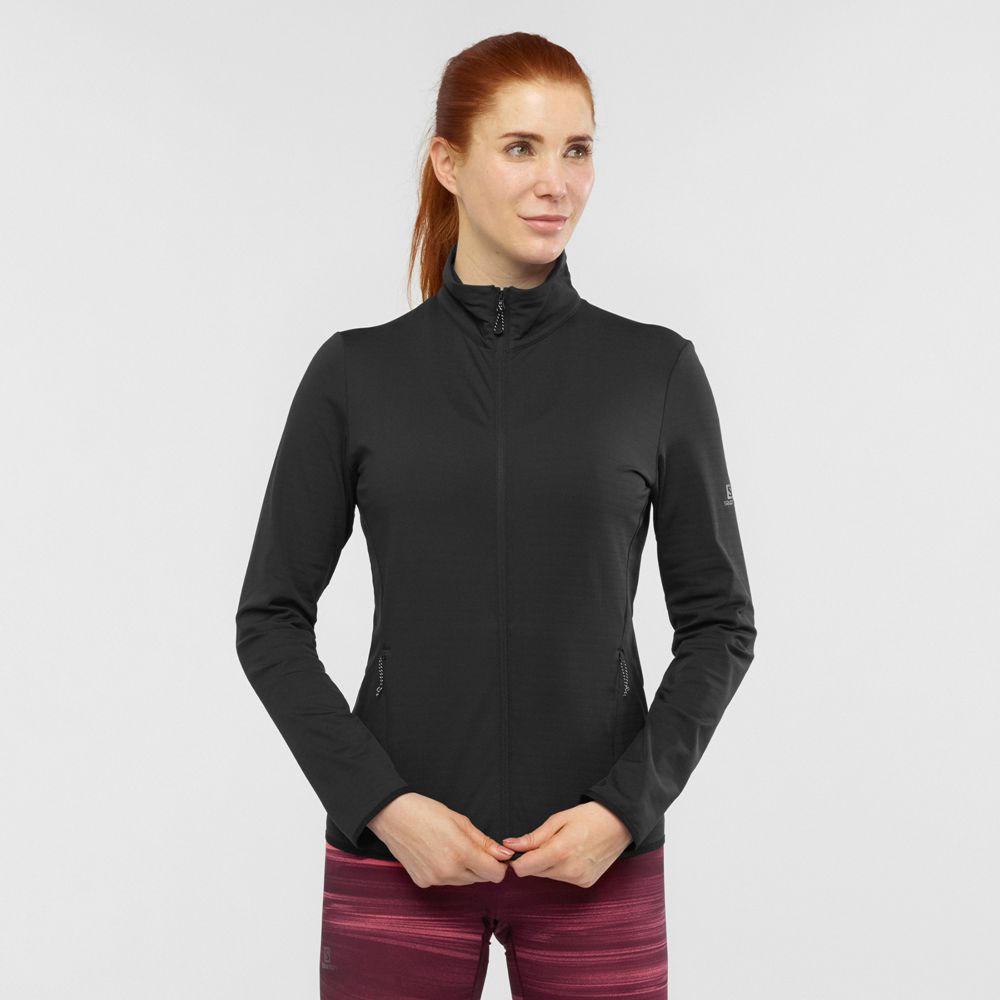 SALOMON ESSENTIAL LIGHTWARM Philippines - Women's Midlayers - Black | 132798-KQC